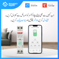 Tuya Best WiFi Smart Circuit Breaker MCB EAKCB-T-M, Current Limit 1-63A adjustable + Power Limit 1-26KW adjustable + Over Voltage and Under Voltage Protection + Temperature Protection + Energy Monitor + Timer Switch + Remote Control ON/OFF + Units Check. 