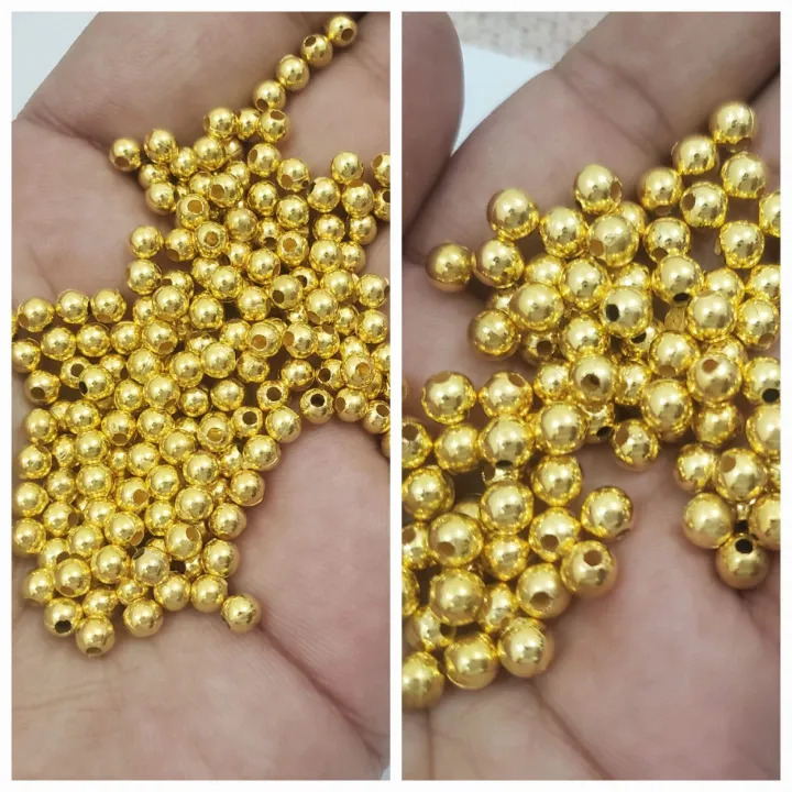 20%20gm%20Fine%20Quality%20Plastic%20Pearl%20Round%20Spacer%20Gold%20Plated%20Round%20Beads%203mm/4mm/6mm/8mm%20-%20Image%203