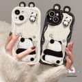 Caseunicorn Casing HP Cartoon 3D Doll Ears Couples Case Compatible For IPhone 7Plus 11 XR 15 14 13 12 11 Pro Max 6 6s 7 8 Plus X XS MAX 8P 7P se 2020 Cute Oil Paint Panda Strawberry Bear Lotso 3D Wavy Curved Edge Shockproof Soft Cover. 