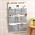 6/8 Pockets Cotton Linen Fabric Wall Door Hanging Bag Organizer Storage Pouch. 