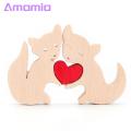 Wooden Family Puzzle Handcrafted Wooden Animal Puzzle Perfect Gift for Christmas Birthdays Special Occasions Fox Rabbit Cat Horse Design Unique Ornament for Home Decor Mother Day Wooden Ornament. 