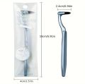 1/2 pc Manual Teeth Stain Eraser Manual Dental Teeth Stain Eraser and Plaque Remover - Handheld Teeth Polishing Flosser for Oral Hygiene, No Electricity or Battery Needed Teeth Stain Remover Sticks with Carbonized Silicone Hard Brush Heads Deep Clean. 