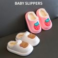 Winter Children Girls Boy Slippers Newborn Cute Bear Print Indoor Home Thick Fleece Warm Shoes Kids Casual Slipper First Walkers. 