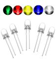 50  Pieces 5mm LED Diode Kit Light Emitting White Red Blue Green Yellow Pink Color Bulb Lamp Set 2V 3V. 