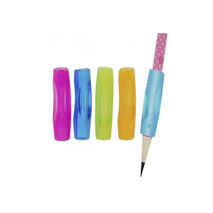 4 pcs set - Pencil Rubber Griip holder for kids children (Practice calligraphy tools Soft rubber grip pen orthotics top new)