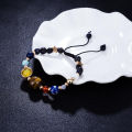 Bead Bracelet Solar System Design Astronomy Galaxy Themed Rock Beads Bangle. 