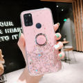 Casinglee for Realme 7i case Shiny Ring Glitter Soft Transparent Holder Stand Back cover with String for Realme 7i Phone cases cover Stars Moon Girls. 