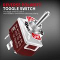 1 【HOT】 Waterproof Reverse Polarity Toggle Switch 12V 30A DC Motor Control RV Power Jack Momentary Switch (ON)-Off-(ON) DPDT 3 Position. 