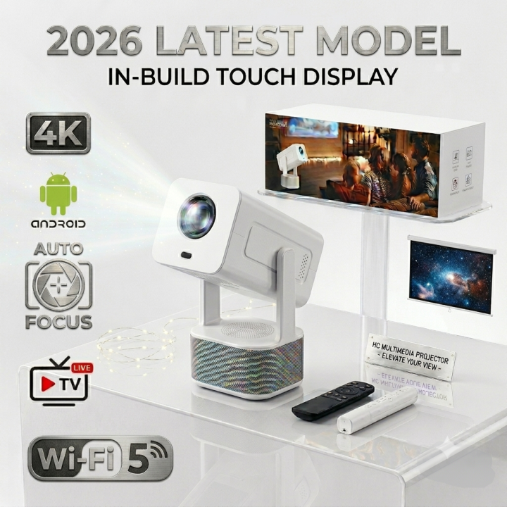 Magcubic C360 Pro Smart Projector | Touch & Pen Compatible | 4k Supported  | 350 ANSI Home Theater | Dual 5G WiFi Bluetooth Portable Projector With Auto Focus & Keystone | Voice Control Remote