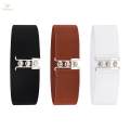 Wide Elastic Belt Solid Color Girdle Corset Dress Belt for Women Ladies Black. 