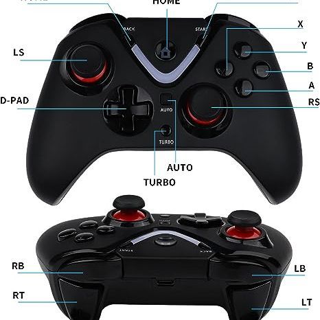 ROTOMOON Wireless Game Controller with LED Lighting Compatible with Xbox One S/X, Xbox Series S/X Gaming Gamepad, Remote Joypad with 2.4G Wireless Adapter Perfect for FPS Games Black&White
