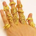 جلوٹھی سونا ┇♧OuBi Vietnam alluvial gold all over the sky star han edition opening adjustable forefinger female. 