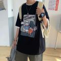 Korean Anime Oversized Short Sleeve T-shirt Men's Summer Loose Top T-shirt Men's Family Couple T-shirt. 
