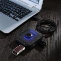 Phoinikas T10 Multi-Switch Usb Hub Audio Adapter External Stereo Card With 3.5 Mm Headphones And Microphone Jack Black. 