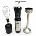 4 in 1 Hand Blender Set with 2 Switches – 21 Speed Setting, 600W HandBlender Stick, Whisker, 300ml Chopper, 700ml Jar, Chopper Machine - Kitchen Accessories for Grinding, Mixing, and Blending – Mirha Traders. 