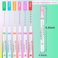 6Pcs Curve Highlighter Pen Set, Flownwing Flair Pens with 6 Different Curve Shape Fine Tips, Colored Curve Pens Craft Pens for Scrapbook Journaling Supplies Planner Art Design Note Take. 