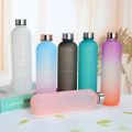 【FUN LIVE】 1L Water Bottles For Girls Frosted Motivational Water Bottle With Time Marker Leakproof Outdoor Fitness Sport Drinking Bottle. 