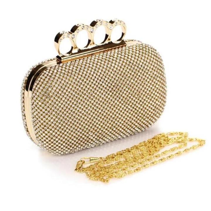 Handmade diamond crown banquet wedding evening clutch