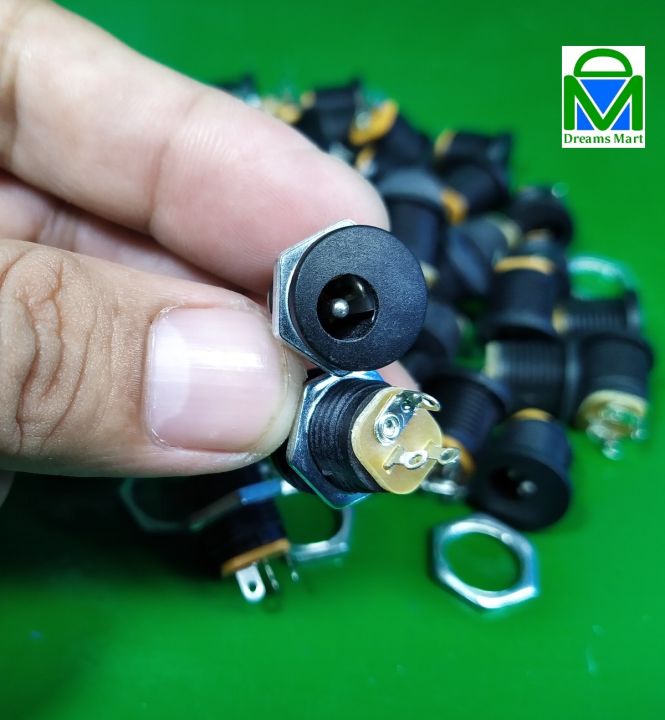 DreamsMart Pack of 3pcs DC Round screw jack standard power jack round socket 2.1x6mm connector diy circuit board emergency light
