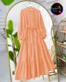 New Casual Frill Style Panel Work Long Frock For Women. 