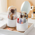 Plastic Rotating Makeup Brushes Storage Box with 7 Compartments Large Capacity Dustproof Pen Holder Vanity School Desk Organizer. 
