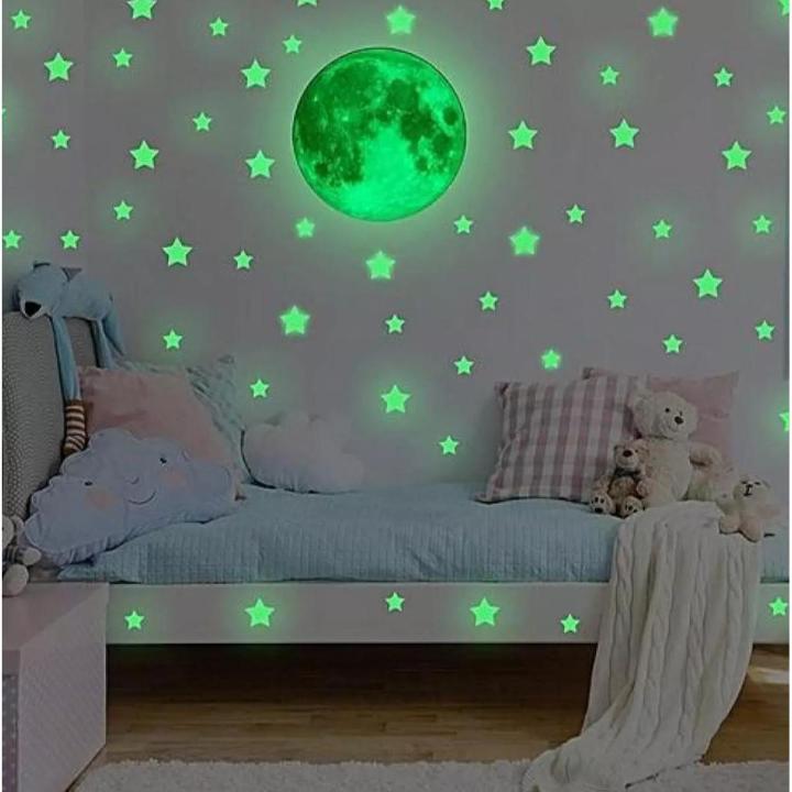 Multicolored Luminous wall Stickers -- 3D Star Stickers For Rooms Decoration - Best for Kids Rooms - Multicolored 100 pieces