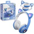 Cat Headphone STN-28 Wireless Headset Cat Ear 5.0 Bluetooth Headphones LED Flashing Light Sports Noise Cancelling Support TF Card 3.5mm Plug with Mic. 
