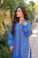 Khayaal Lawn Stitch Azura Blue Hand Block Print Shirt 1 PC. 