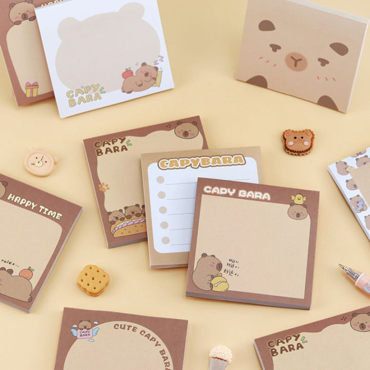 Kawaii Capybara Sticky Notes | Cute Cartoon Memo Pads | 50 Sheets ...