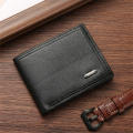 Short Bifold wallets Practical Masculine PU leather Men's wallet Leather wallets for  use Travel Office Gift Fashionable. 