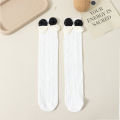 Girls socks spring and autumn two-color butterfly twist children's mid-calf socks solid color baby girl autumn long tube socks. 