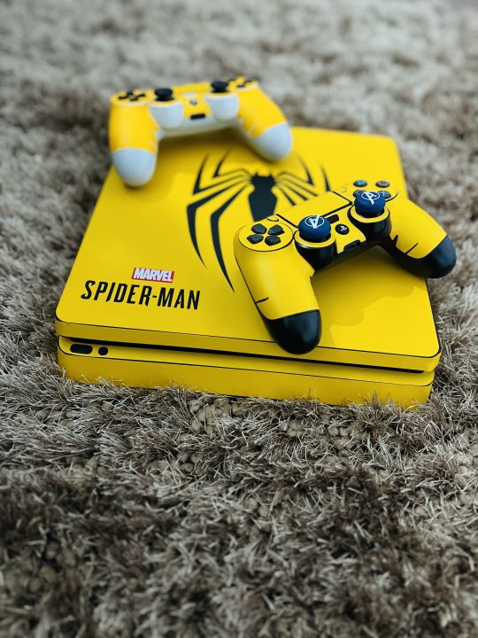 ps4%20marvel%20spider%20skin%20yellow%20with%202%20controller%20skin%20-%20Image%204