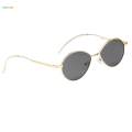 3X Vintage Small Oval Frame Women's Sunglasses Gold Frame Gray Lens. 