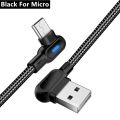 OLAF USB Type C Cable Fast Charging 90 Degree USB C Cable For Samsung S8 S9 S10 Xiaomi Mobile Phone Charger Micro Usb Cables. 