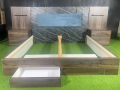 King sized bed with side tables and dressing table made in patex board, New Arrival 2024.. 