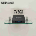 Wall Mount Storage TV Box Router Shelf Set-Top Box Bracket Holder Mini PC DVD Player Glass Glossy Finish Shelf Stand for Set top Box with F Type Heavy Bracket (Clear Transparent, 8x 12 Inches) Wi Fi Stand / Cordless Phone Stand / Wall Mount /Pooja Stand G. 