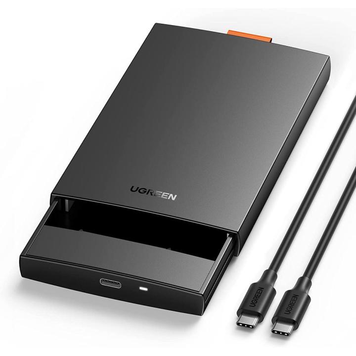 2.5 Inch Hard Drive Enclosure, USB C 3.1 6Gbps External HDD Case, UASP Supported, Compatible with 2.5 Inch SATA SSD HDD up to 10TB Crucial MX500 EVO 870, Driver-free on PC Laptop_MacBook PS4