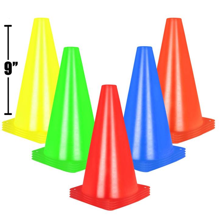 9 inch SNK Agility Training Cone Triangular Plastic Sports Cone, Football Training Marker Cone, Parent-Child Games, School Games Sports Equipment, 9 Inch Sports Cones, Basketball Cones, Traffic Training Cones, Agility Field Marker Cones for Soccer Footbal