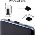 Type-C Port Dust Proof Cover Cap Plug for Mobile Phone - Silicone Anti-Dust Protector for Charger Jack, Universal Compatibility, 2 Pair. 