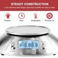 Constant FOOD SCALE WITH BOWL DIGITAL KITCHEN SCALE STAINLESS STEEL WITH TIMER TEMPERATURE BACKLIGHT LCD 11LB. 