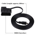 180cm Car OBD-II OBD2 EOBD 16pin Diagnostic Extension Adapter to Mini USB Cable. 