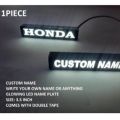 GLOWING LED NAME PLATE CUSTOM MADE SELF ADHESIVE LED DC12 VOLT FOR CAR MOTORCYCLE UNIVERSAL FOR BONNET BUMPERER DECAL PVC. 