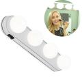 Portable LED Mirror Light 4 Bulb Makeup Night Light Vanity Light Easy Installed Makeup Studio Lamp. 
