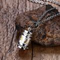 Vnox Cool Rotatable Mantra Necklaces & Pendants Stainless Steel Prayer Necklace Men Jewelry Free Chain 20". 