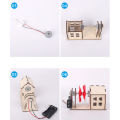 DIY Wooden Wind Power Station Turbine House STEM Assemble Series Kit - Size Approx. 5 inch - Multicolor. 