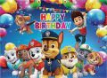 Paw Patrol Theme Banner - 36 Inch By 24 Inch - Birthday Banner - Blue Color - Unisex Theme. 