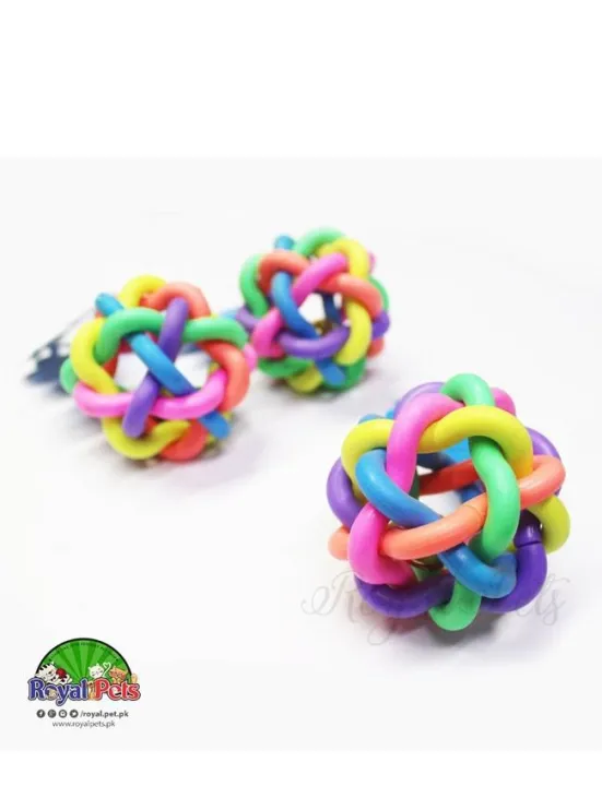 Woven%20Rainbow%20Color%20Rubber%20Bell%20Ball%20-%20Image%202
