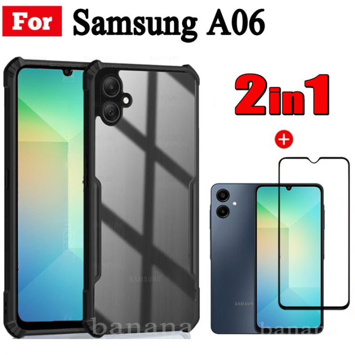 Samsung A06 Shockproof Phone Case for Samsung Galaxy A05S A05 Anti-blue and Anti-Spy Tempered Glass Privacy Screen Protector