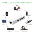 【Miga Plaza】USB Ethernet with 3 Port USB HUB 2.0 RJ45 Lan Network Card USB to Ethernet Adapter for Mac iOS Android PC  RTL8152 USB 2.0 HUB. 