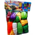 Realistic Sliceable Fruit and Vegetables Cutting Play Toy Set with Velcro. 